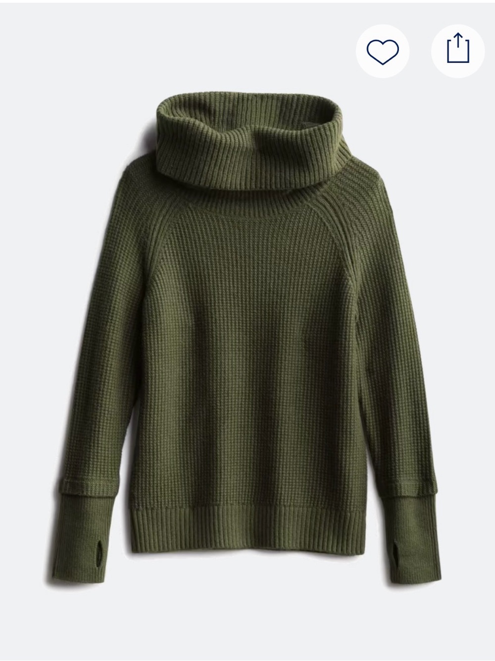 Market & Spruce Turtleneck Ribbed Knit Sweater - Olive Green